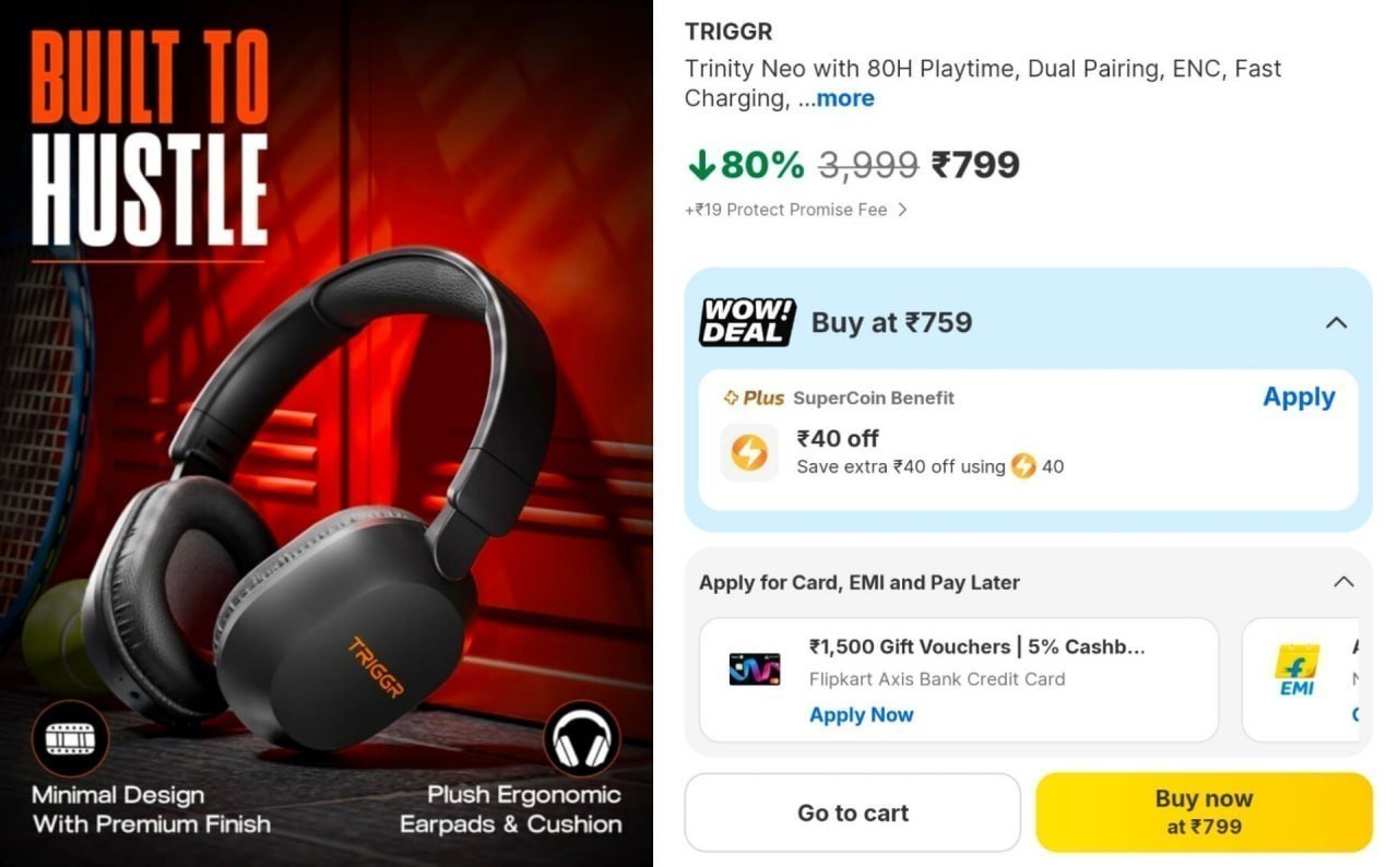 Triggr Bt Headphone 799 3 Colors Available