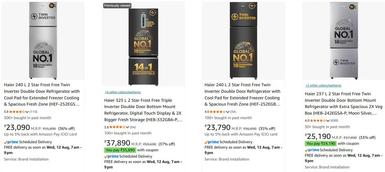 Triple Offers On Haier Refrigerators On Produ