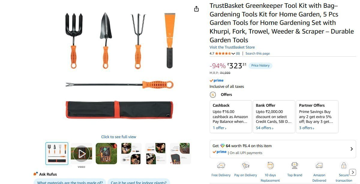 Trustbasket Greenkeeper Tool Kit With Bag 323
