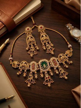 Tsf Jewellery Gold-plated Stone-studded Beade