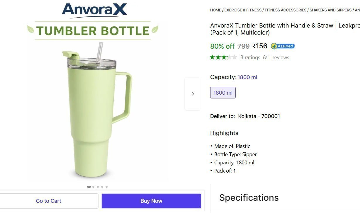 Tumbler Bottle With Handle Straw 156