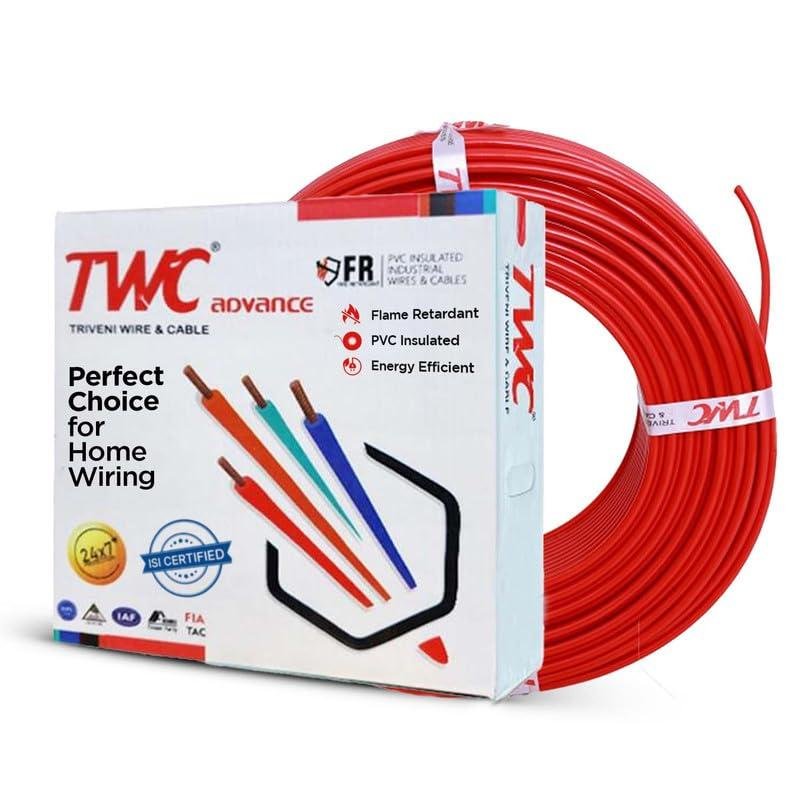 Twc Advance Red 10 Sqmm 180 Meter Copper Wire