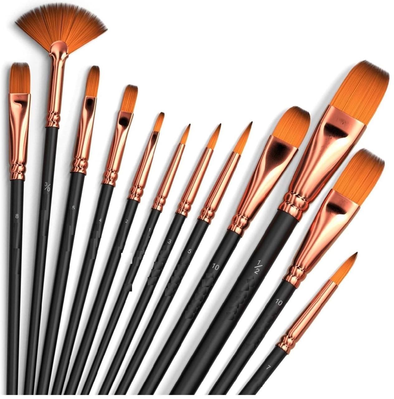 Twizzle Professional Art Paint Brush Set Of 12 Rou