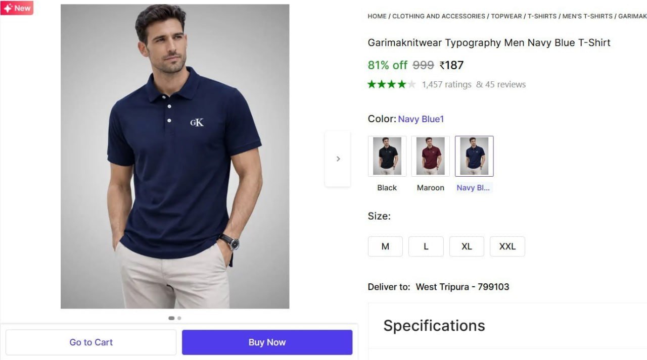 Typography Men Navy Blue T-shirt 187