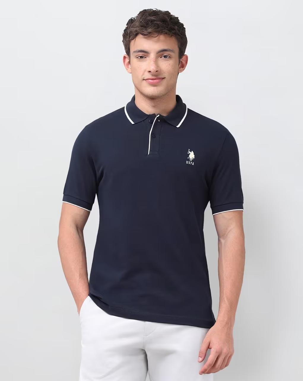 U S Polo Assn Men Patterned Regular Fit Polo 