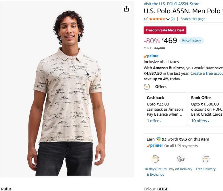 U S Polo Assn Men Polo Shirt 469