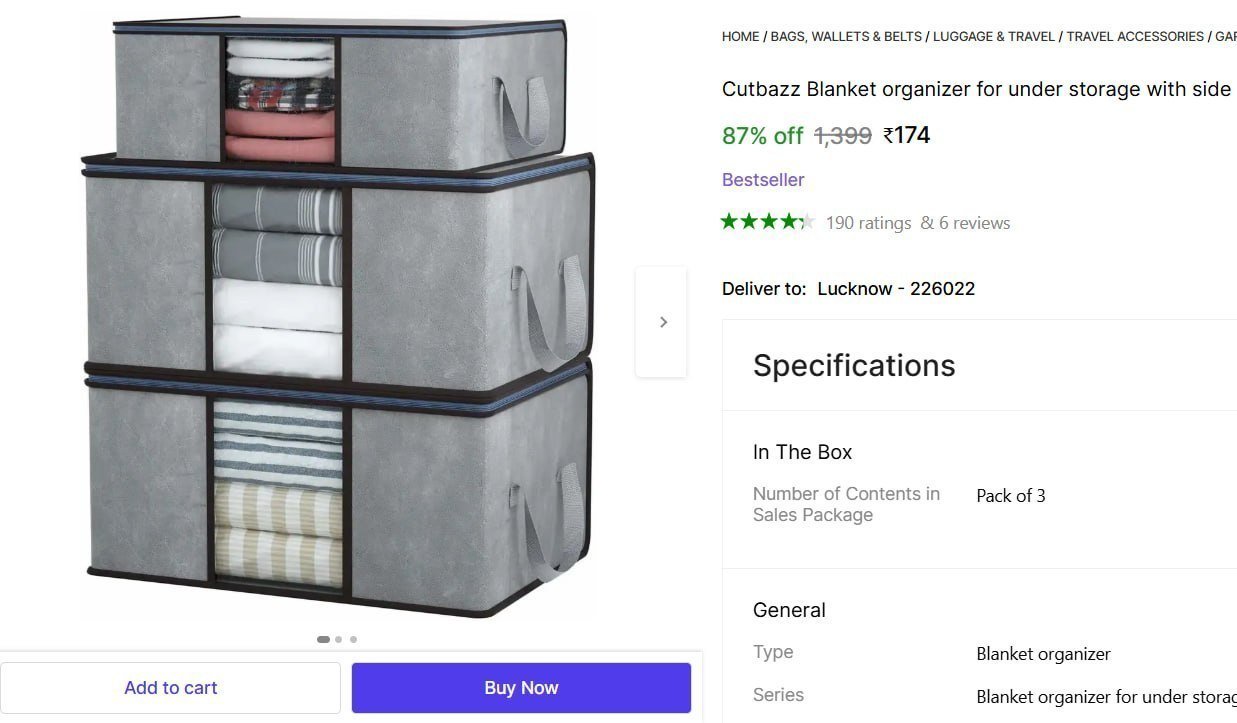 Underbed Storage Pack Of 3 174
