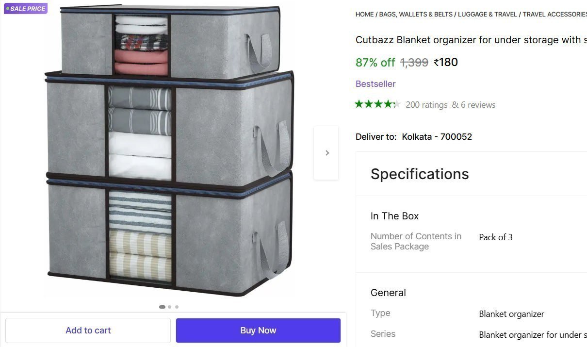 Underbed Storage Pack Of 3 180