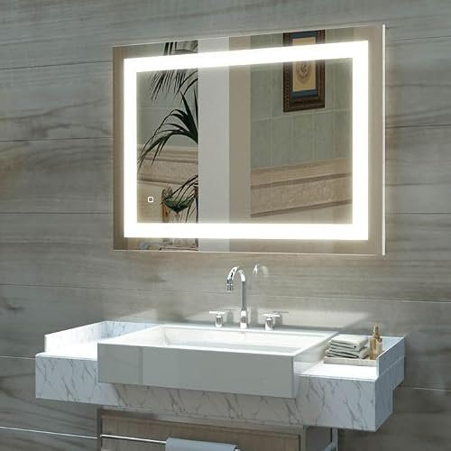 Unique Mirror Rectangular Led Mirror With Three Le
