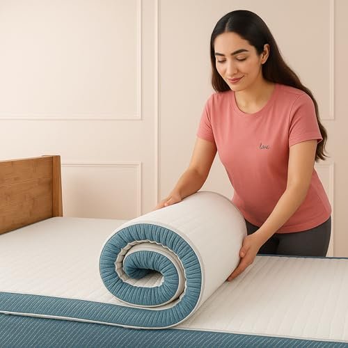 Urbanbed Latex Mattress Topper Queen Size 72x60 2 Inch Thick Pincore Holes