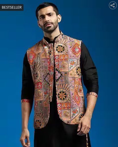 Vastramay Men Embroidered Nehru Jacket 4 787 