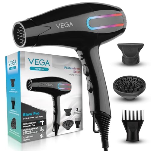 Vega Blow Pro 2200-2400w Hair Dryer With Comb Conc