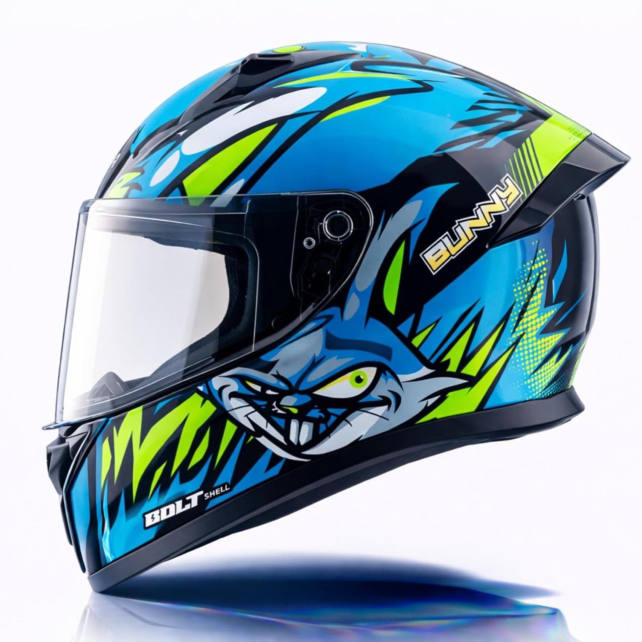 Vega Bolt Bunny Black Neon Blue Helmet-l 1 76