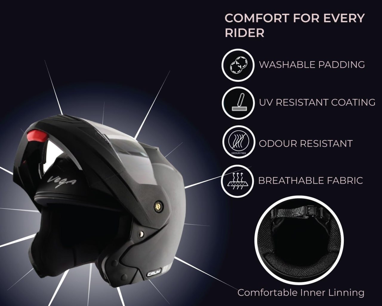 Vega Crux Isi Certified Flip-up Helmet 807
