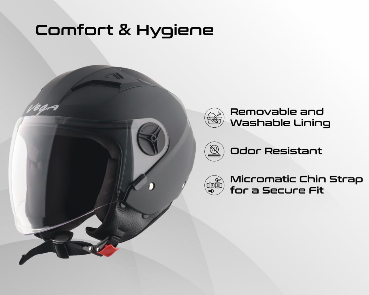 Vega Open Face Motorcycle Helmet 958