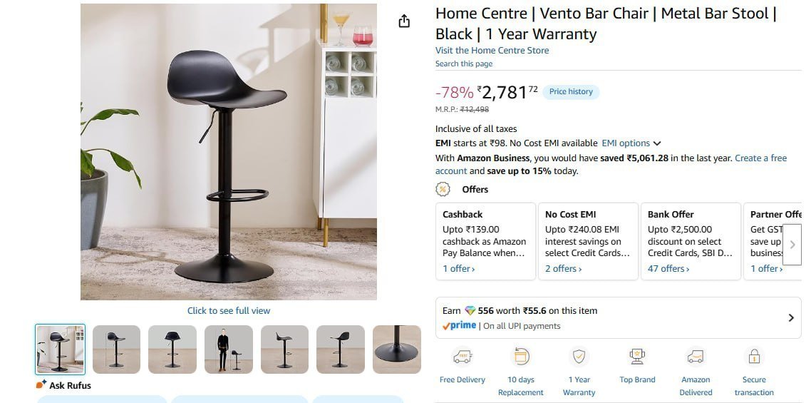 Vento Bar Chair 2782 Regular 4500