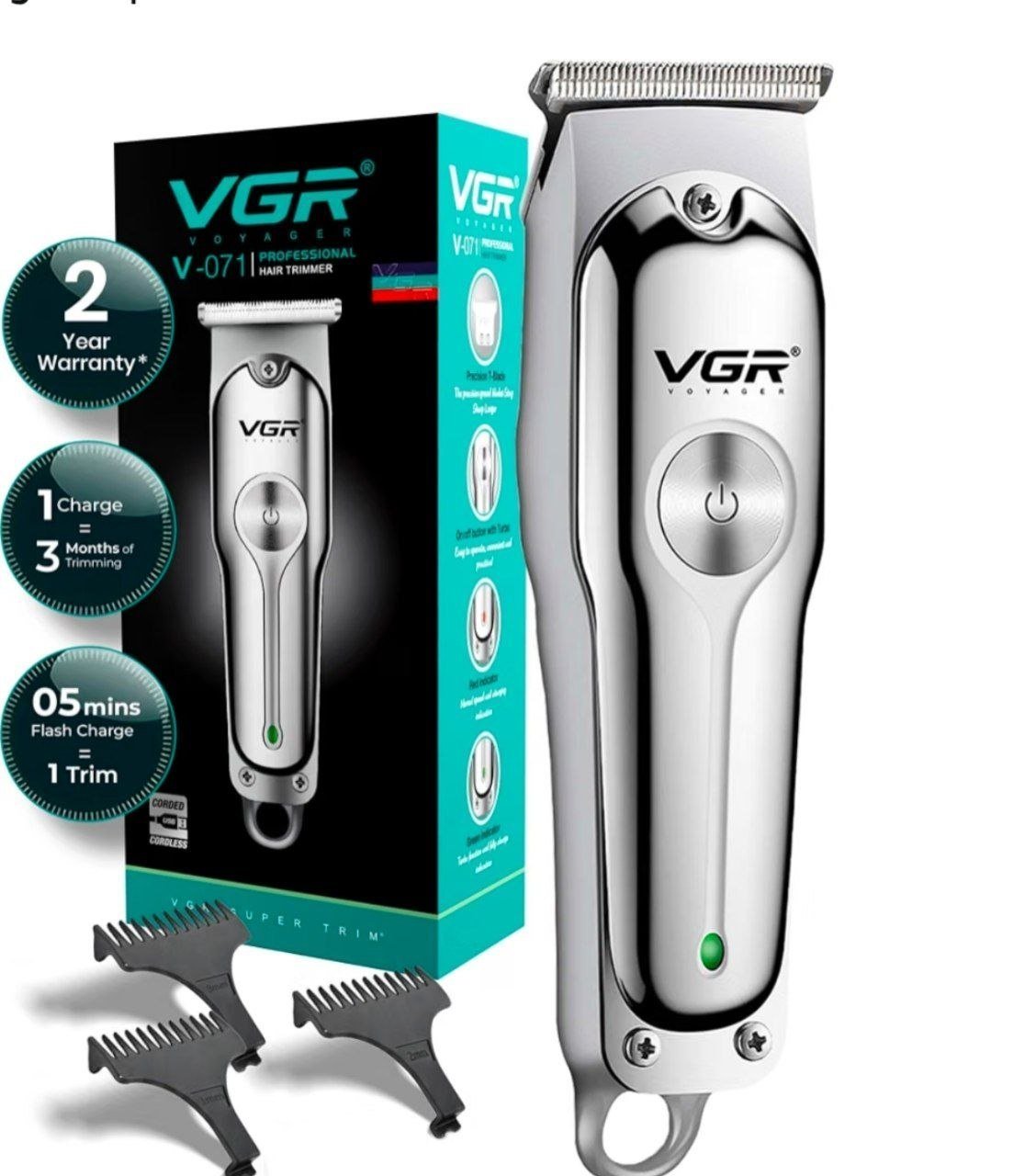 Vgr Professional Trimmer With Usb Type-c 120 