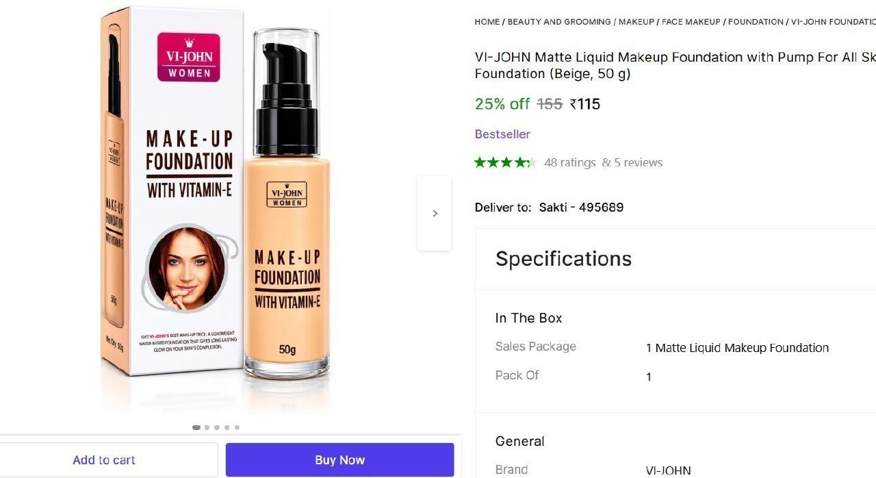 Vi-john Matte Liquid Makeup Foundation 115