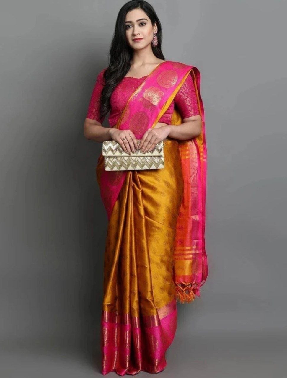 Villagius Woven Kanjivaram Cotton Silk Art Si