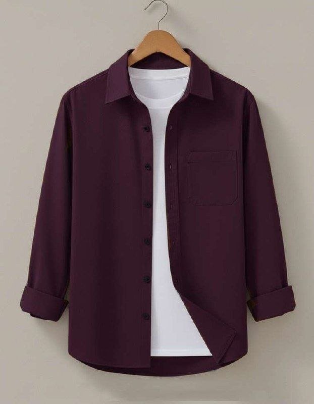 Virast Fashion Men Solid Casual Pink Shirt 280