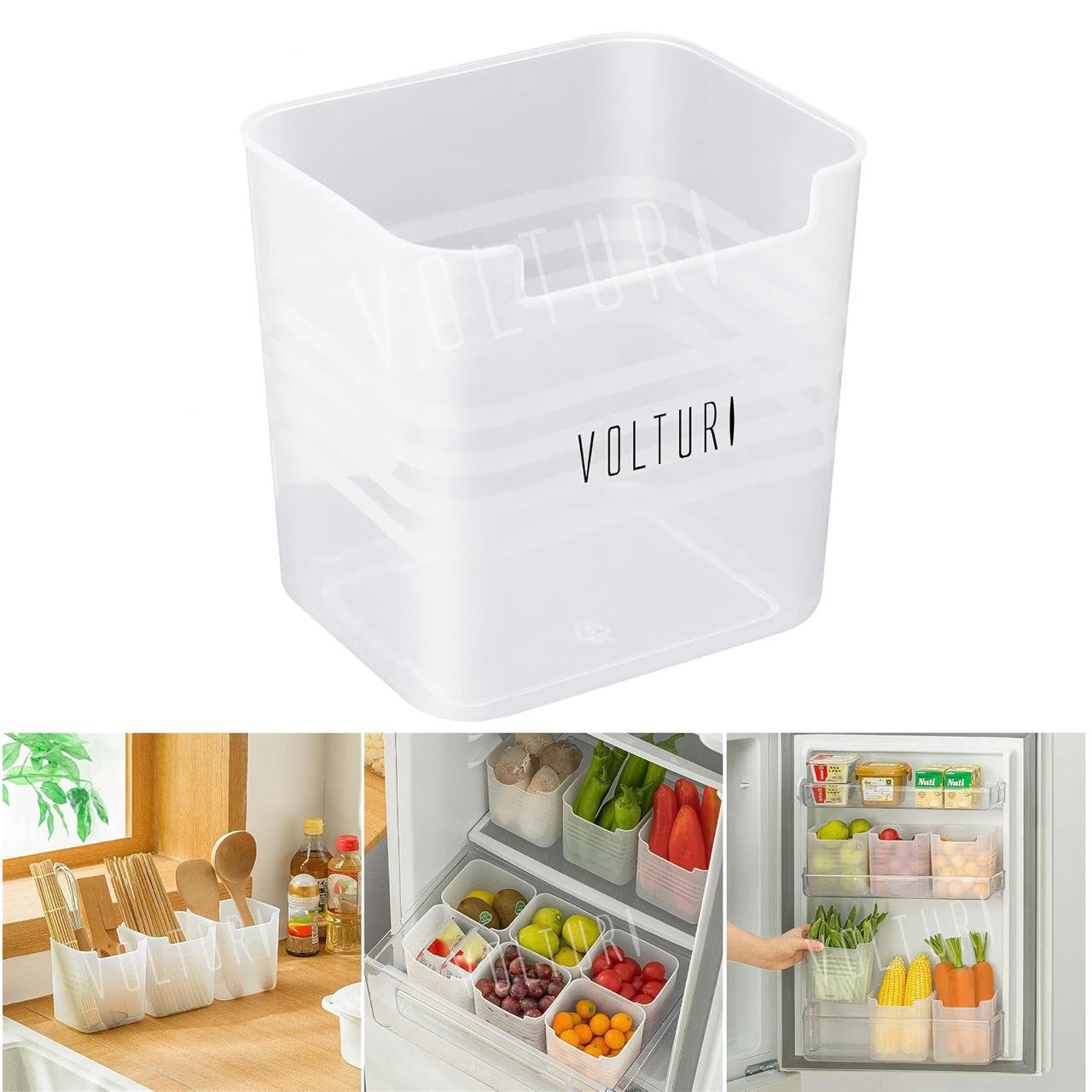 Volturi Fridge Organiser Storage Boxes (pack 