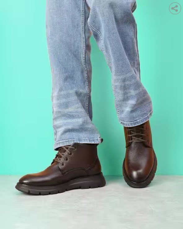 Vontony Men Lace-up Boots With Genuine Leathe