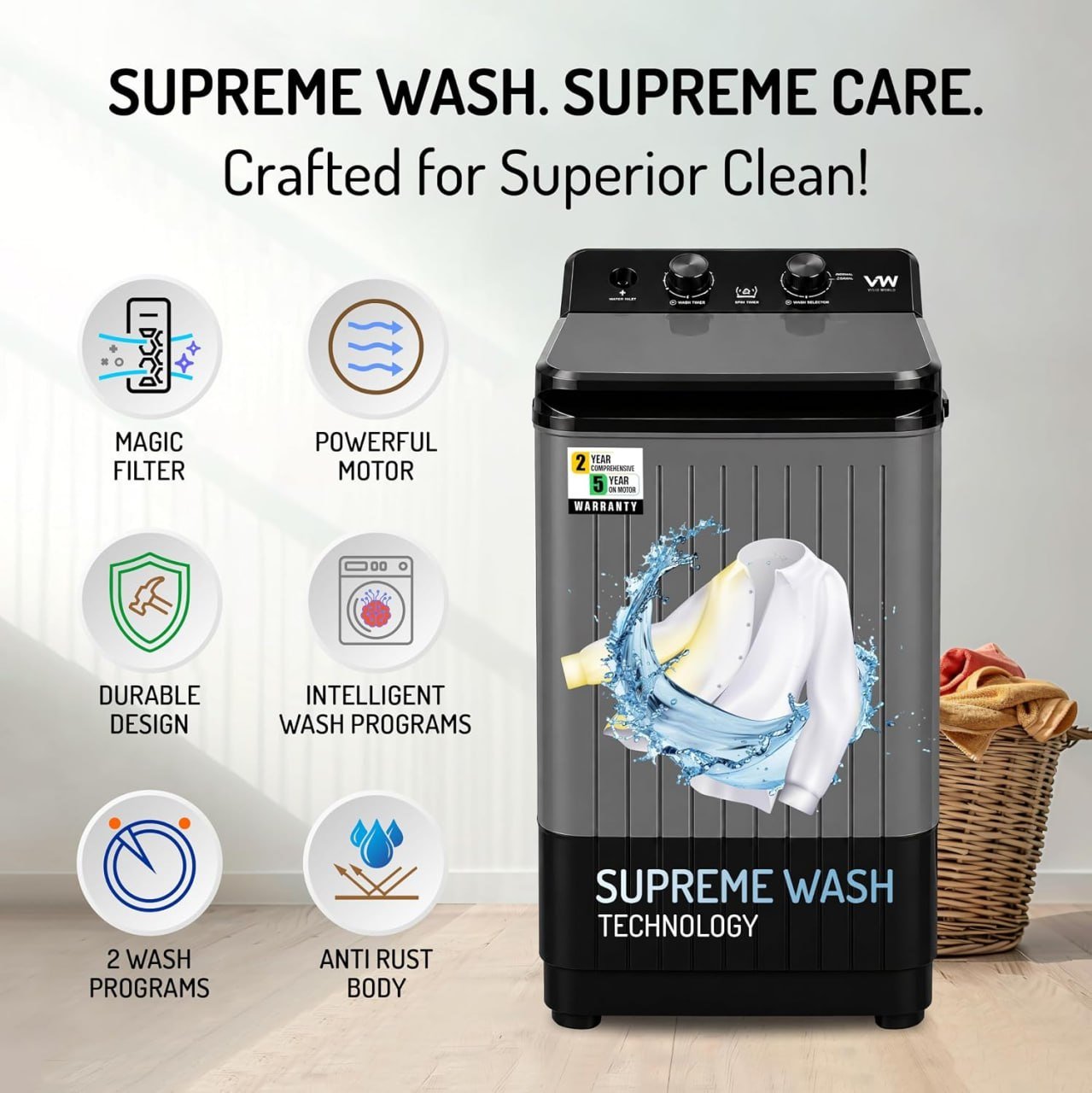 Vw 8 5 Kg Top Load Washer 5199