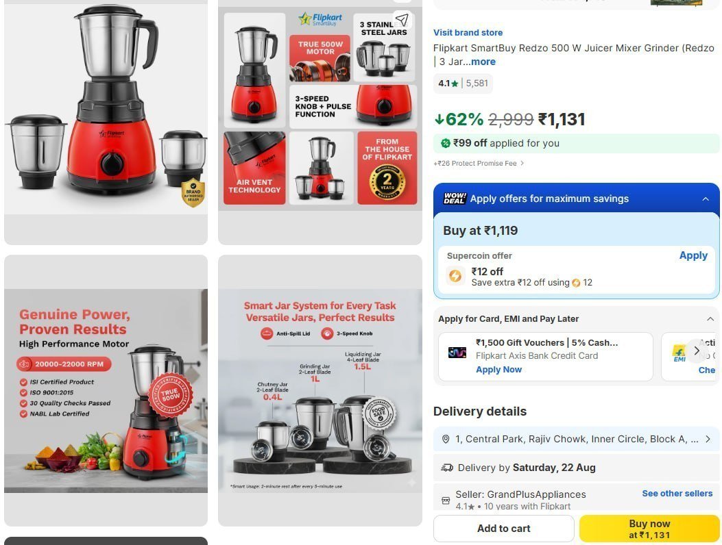W Juicer Mixer Grinder 3 Jars 1131