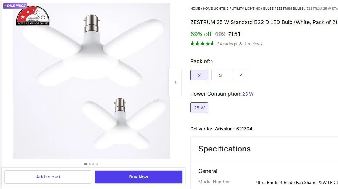 W Standard B22 D Led Bulb (white Pack Of 2) 1