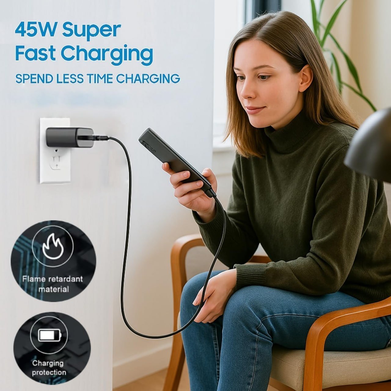W Super Fast Charger Usb Type C Cable 299