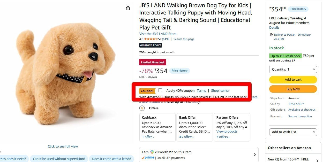 Walking Brown Dog Toy For Kids 212 40