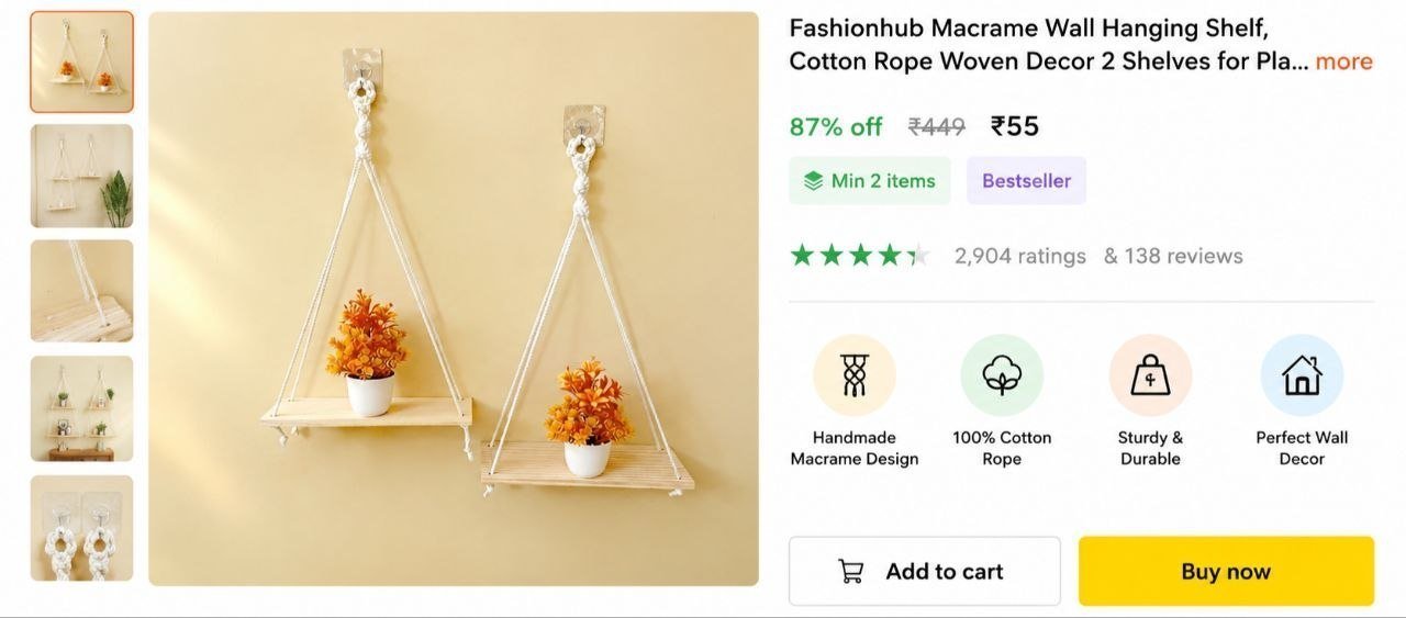 Wall Hanging Shelf 55