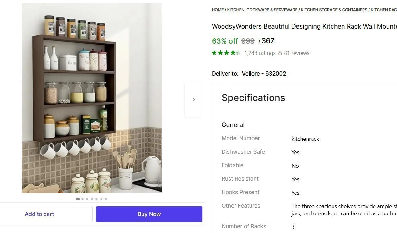 Wall Mounted Shelf For Storage 367