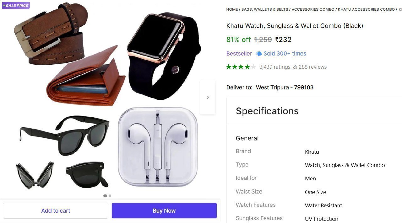 Watch Sunglass Wallet Combo 232