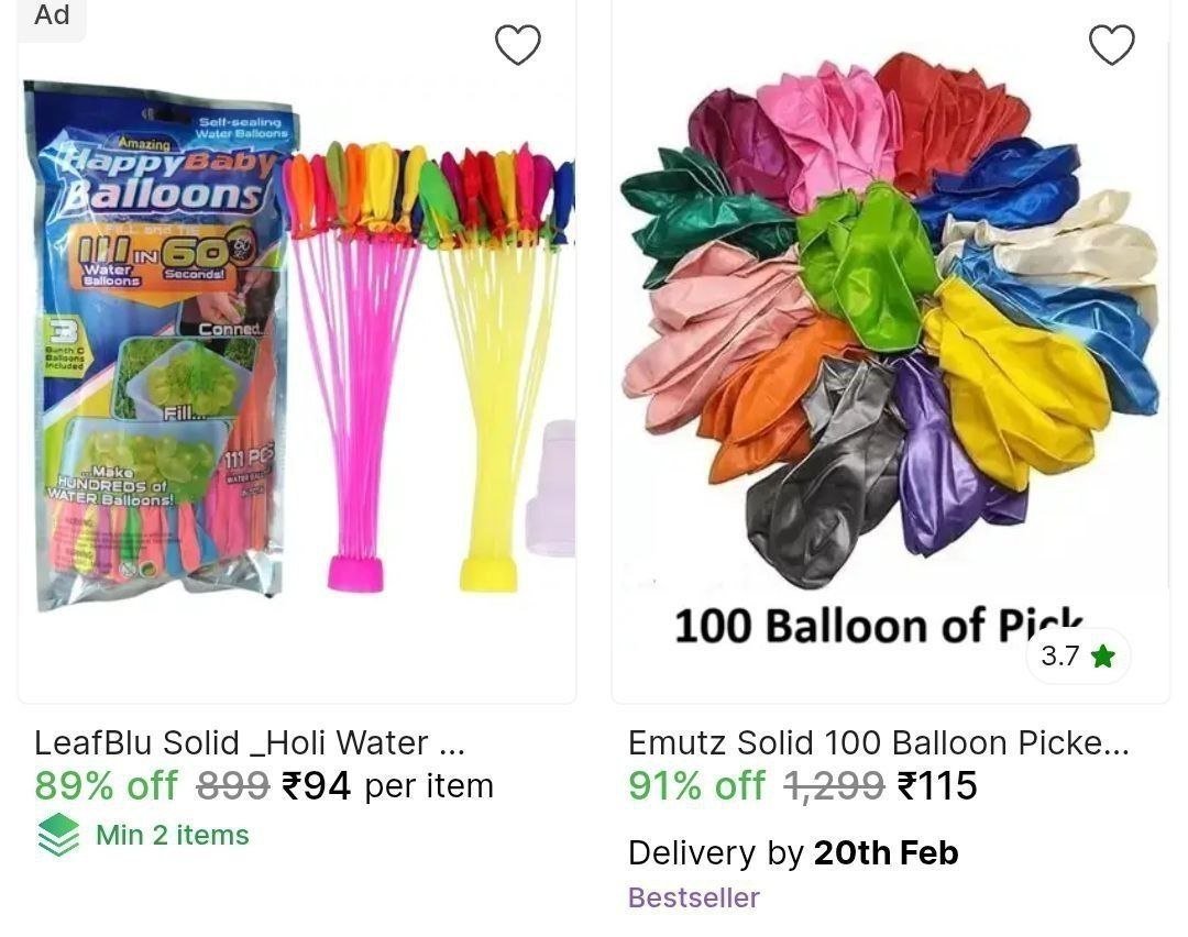 Water Balloons Starts From 94check Min Buy Qu