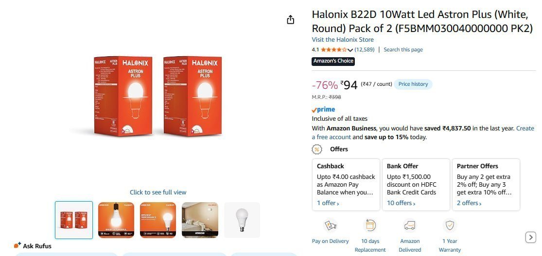 -watt Led Bulb (pack Of 2) 94