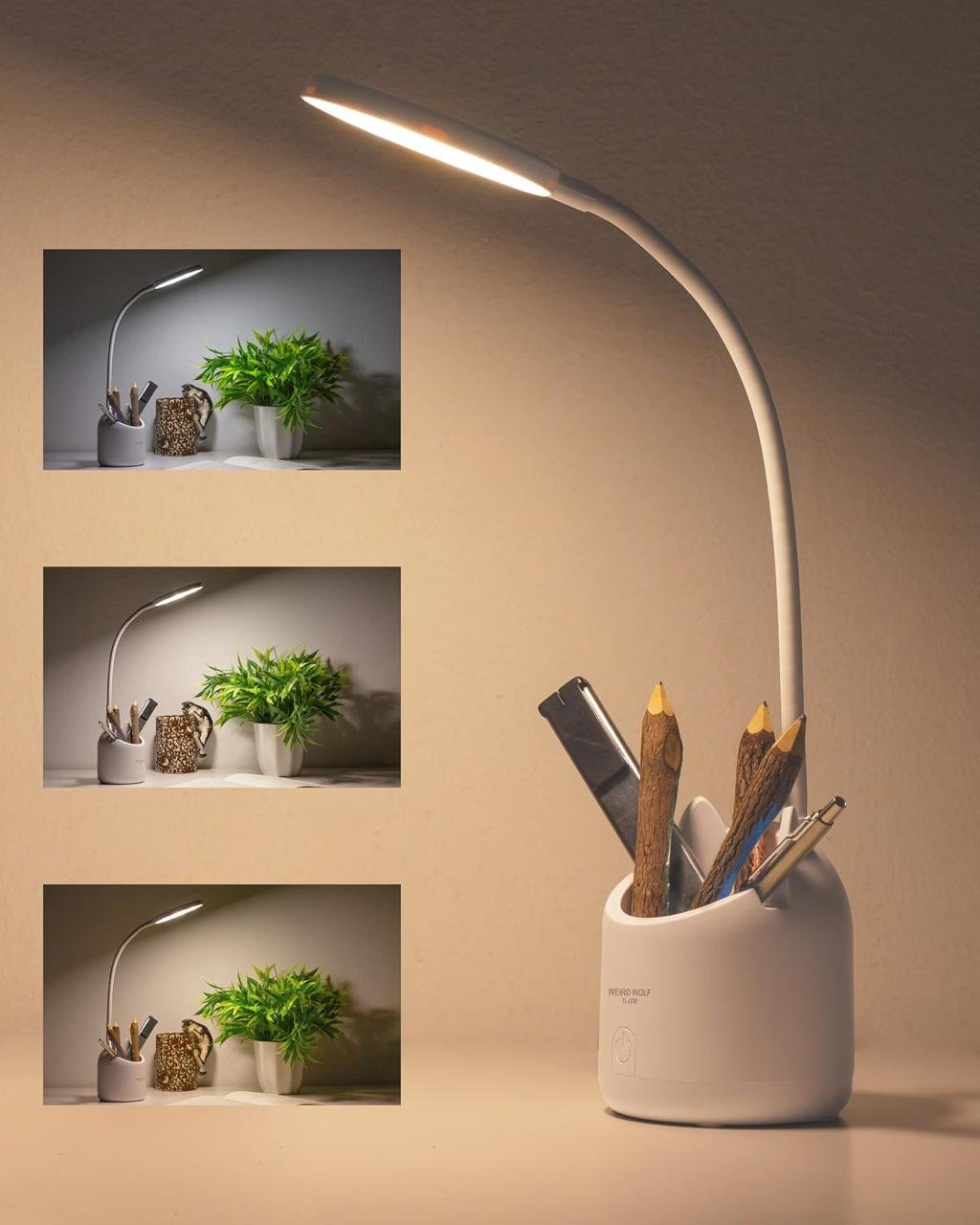 Weird Wolf Table Lamp For Study Room With Pen