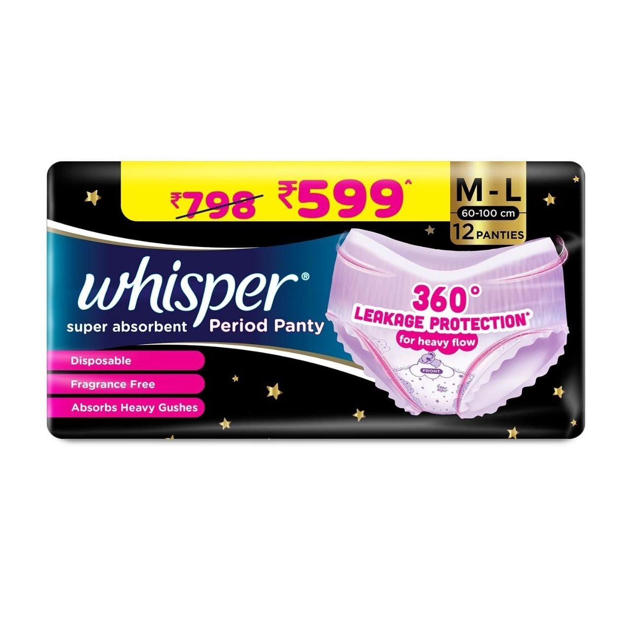 Whisper Super Absorbent Period Panty 12 M-l P