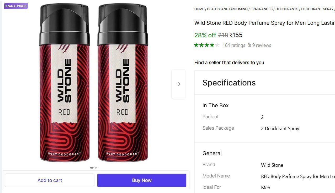 Wild Stone Deo (100 Ml Pack Of 2) 155