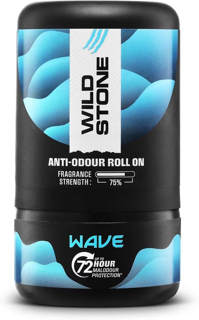 Wild Stone Wave Anti-odour Roll On For Men 50ml Up To 72-hour