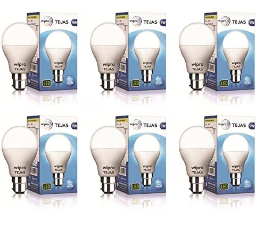 Wipro 9w B22 Led White Bulb Pack Of 6 (tejas)