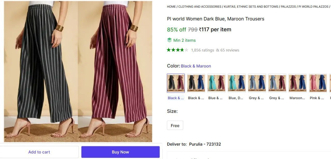Women Black Red Trousers 117 Min Buy - 2