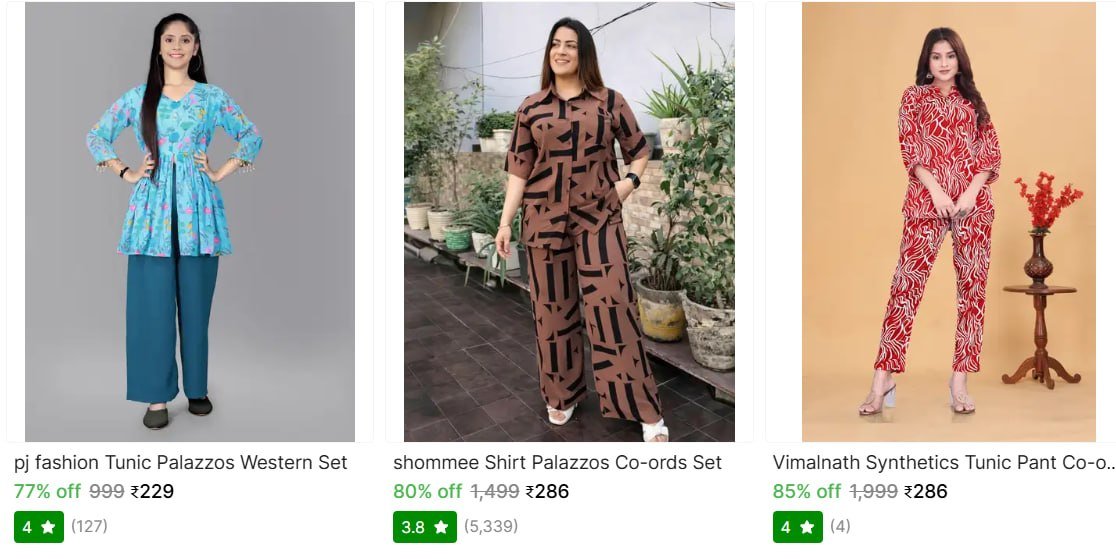 Women Co-ord S Set From 229
