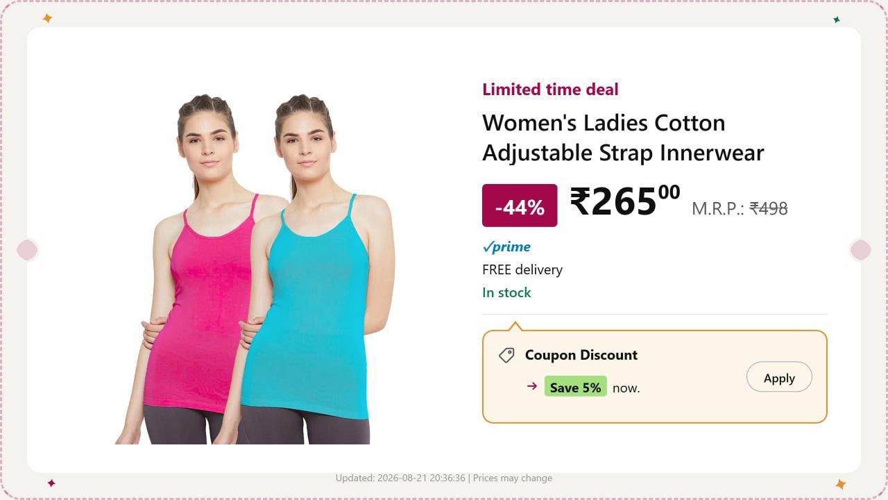 Women Cotton Innerwear Camisole Slip Combo Fr