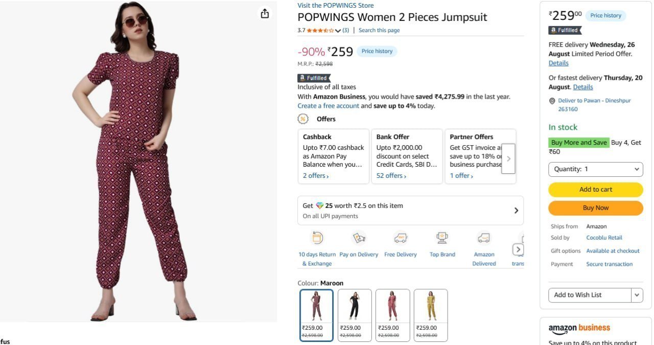 Women Jumpsuit At 259