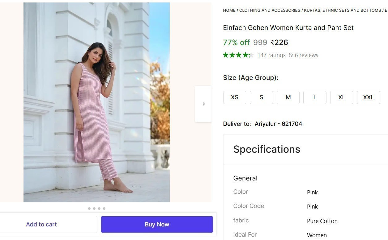 Women Kurta And Pant Set 226