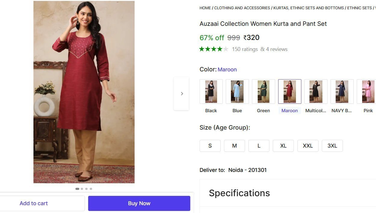 Women Kurta And Pant Set 320