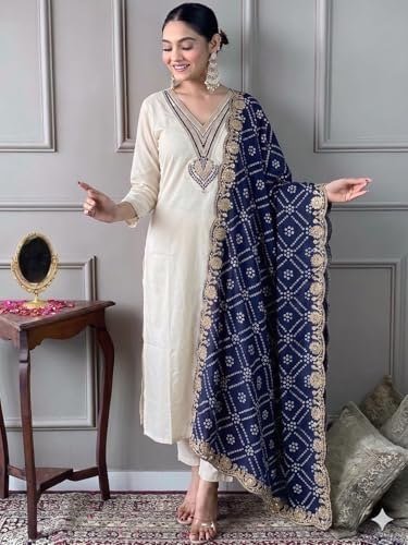 Women Rayon Embroidered Kurta Bottom Ensemble