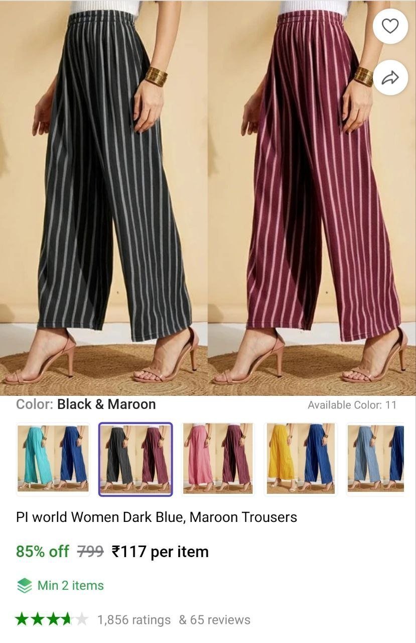 Women S Black Red Trousers 117 Min Buy - 2