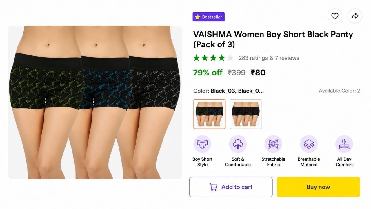 Women S Shorts Pack Of 3 80